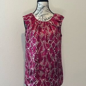 Tres Jolie Accessories Fuchsia Sleeveless Blouse